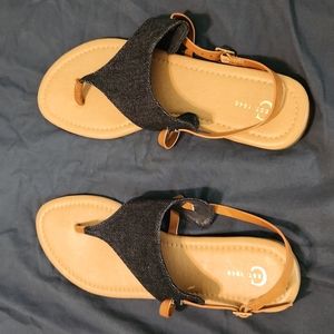 Cato denim and tan sandal size 11